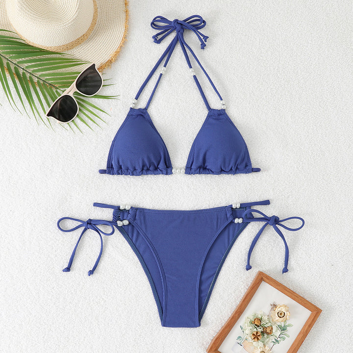 Damen Triangel-Bikini mit raffinierten Perlenakzenten Drune