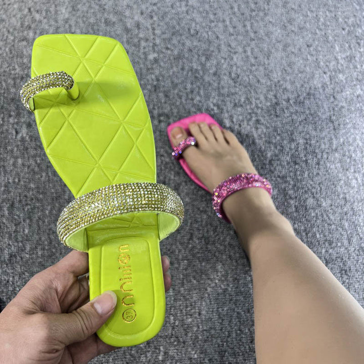 Damen eleganter Flip-Flop mit funkelnden Strasssteinen Drune