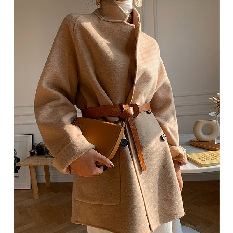 Damen Oversized Mantel mit Taillengürtel Drune