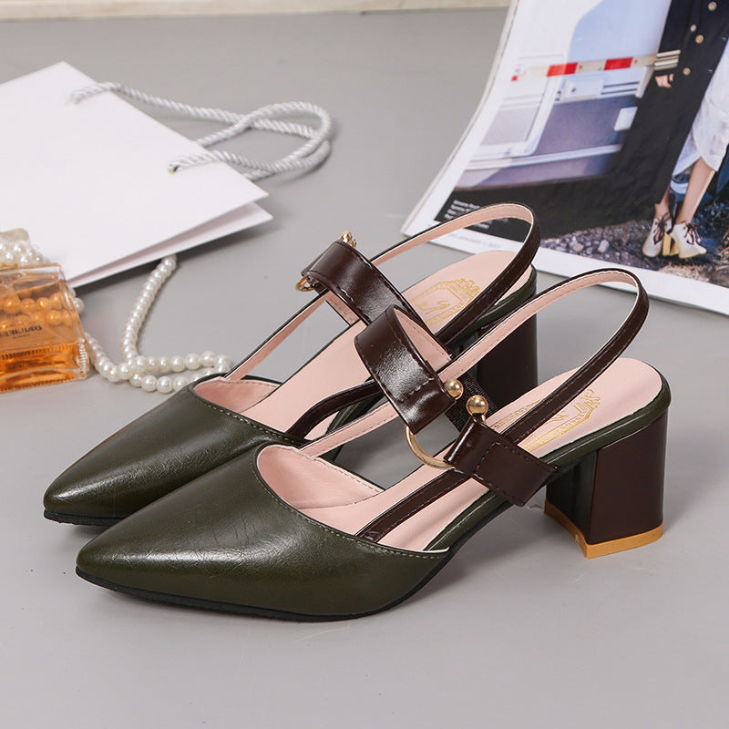 Damen Elegante Slingback-Pumps mit modischem Blockabsatz und verstellbarem Riemen Drune