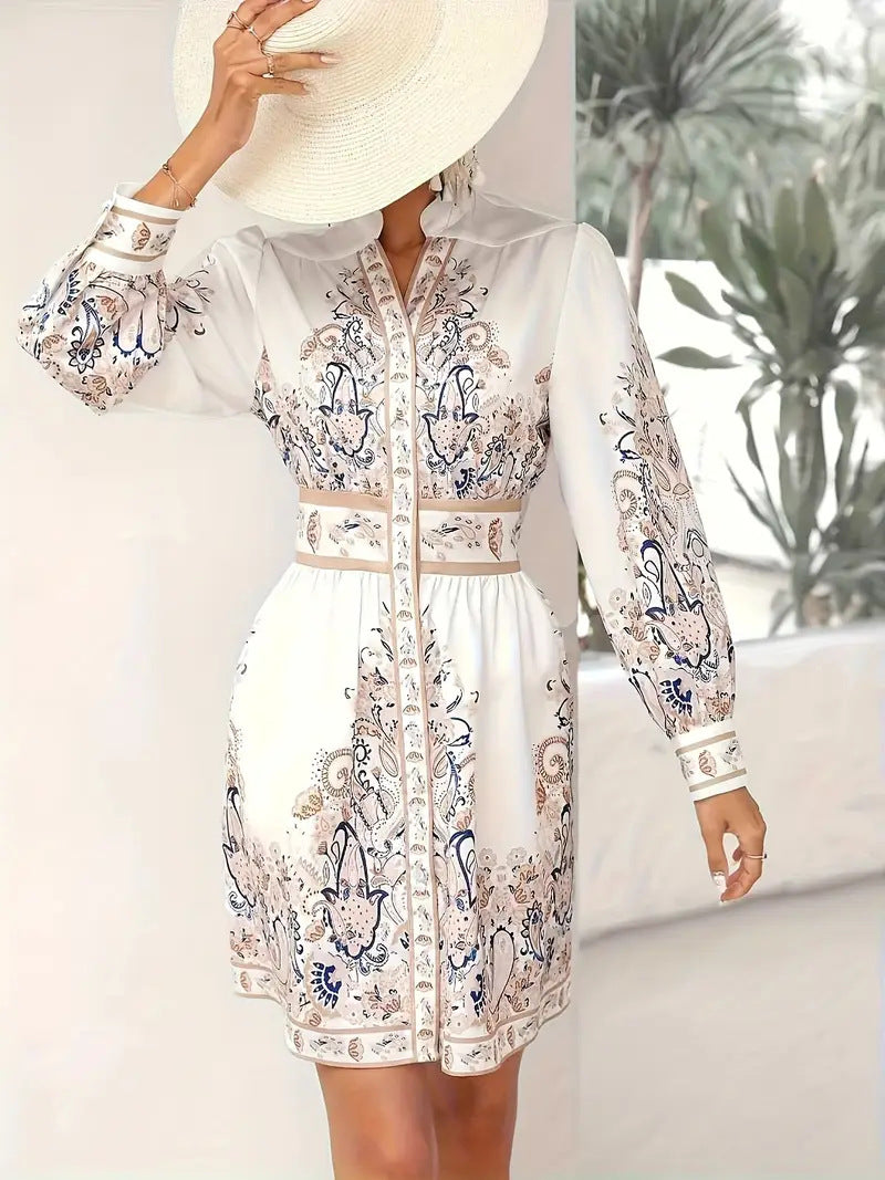 Damen elegantes und floral bedrucktes Sommerkleid Drune