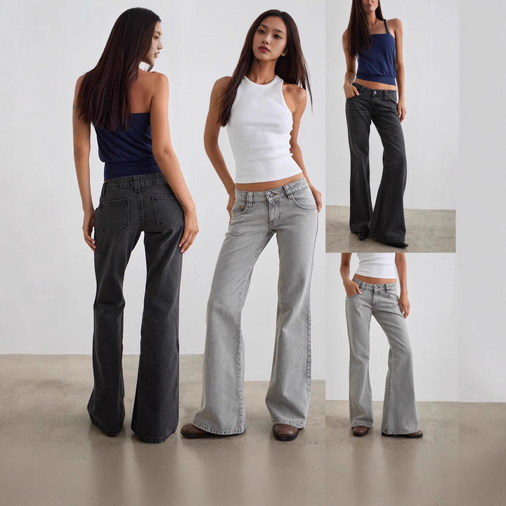 Damen bootcut Jeanshose mit hohem Bund und modischem Schnitt Drune