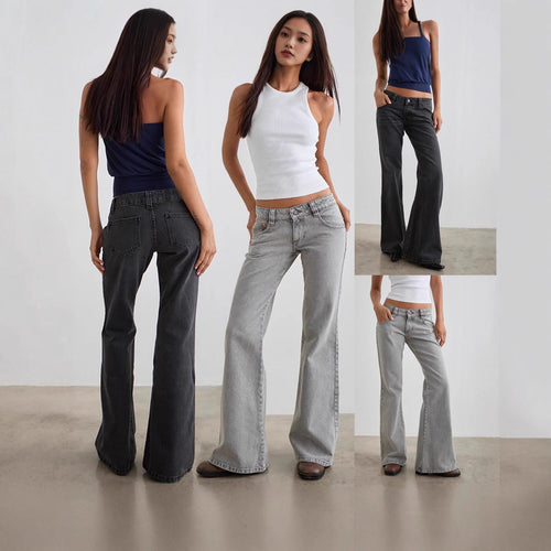 Damen bootcut Jeanshose mit hohem Bund und modischem Schnitt Drune