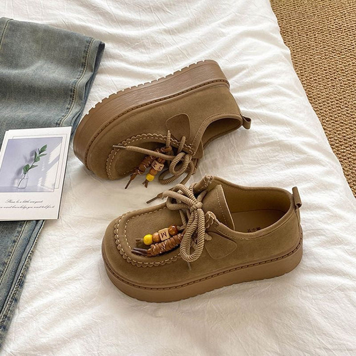 Damen Plattform Sneakers mit lässigem Wildleder-Obermaterial Drune