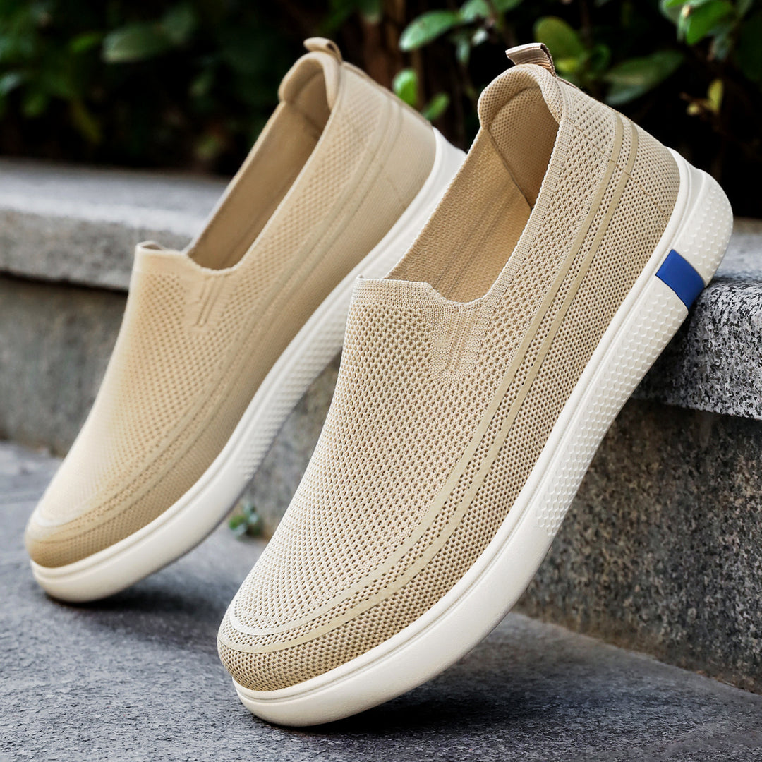 Herren nan nahtloser Strick-Slip-On Freizeit-Sneaker mit atmungsaktivem 3D-Mesh und stoßdämpfender EVA-Flexsohle Drune