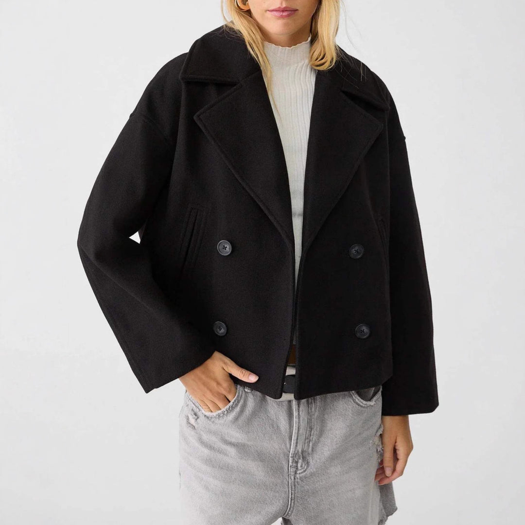 Damen Modische Kurzjacke mit doppelter Knopfleiste