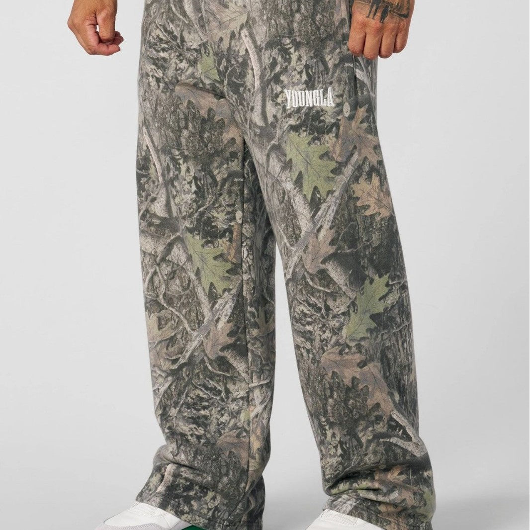 Herren nan weite Camouflage-Jogginghose mit elastischem Komfortbund und Oberschenkel-Logo Drune