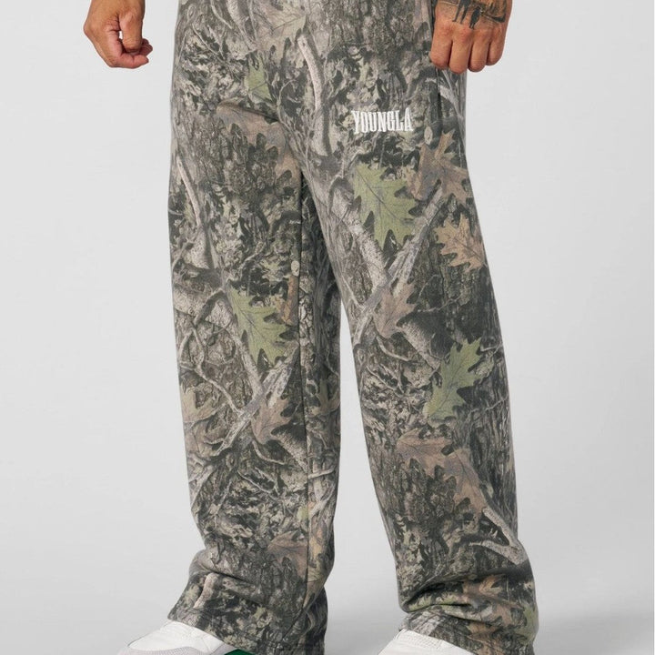 Herren nan weite Camouflage-Jogginghose mit elastischem Komfortbund und Oberschenkel-Logo Drune