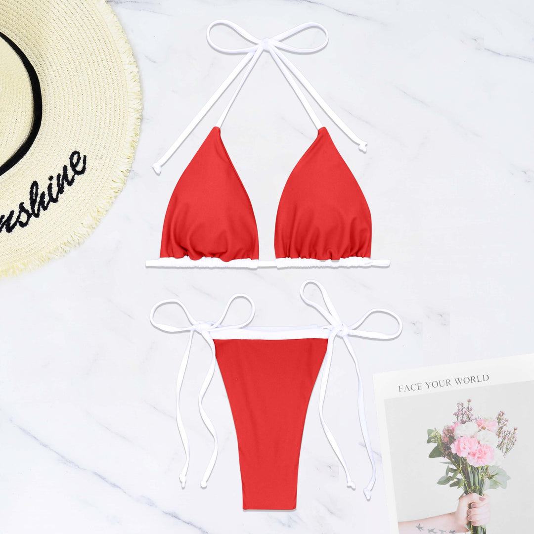 Damen Triangel-Bikini mit verstellbaren Trägern und raffinierten Rüschendetails Drune