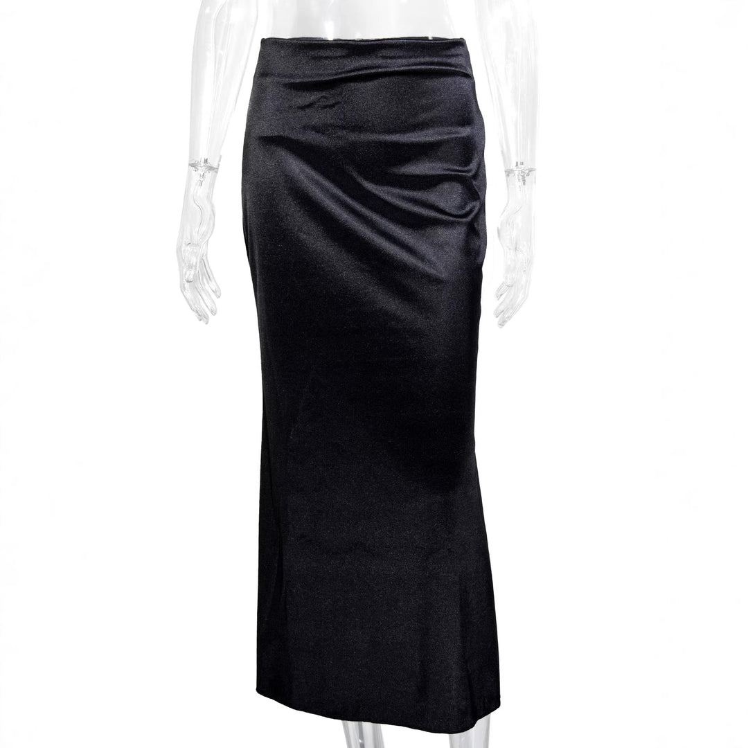 Damen Elegante und fließende Satin Maxiröcke Drune