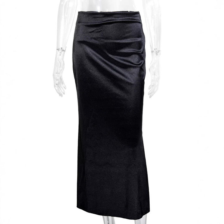 Damen Elegante und fließende Satin Maxiröcke Drune