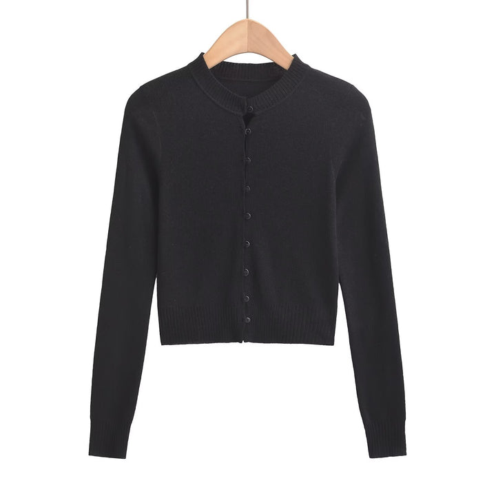 Damen Strickjacke mit modischem Rundhalsausschnitt und eleganter Knopfleiste Drune