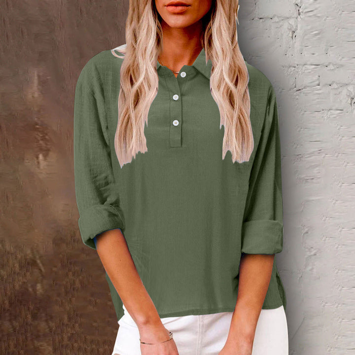 Damen Strickbluse mit Knopfdetail und lässigem Schnitt Drune