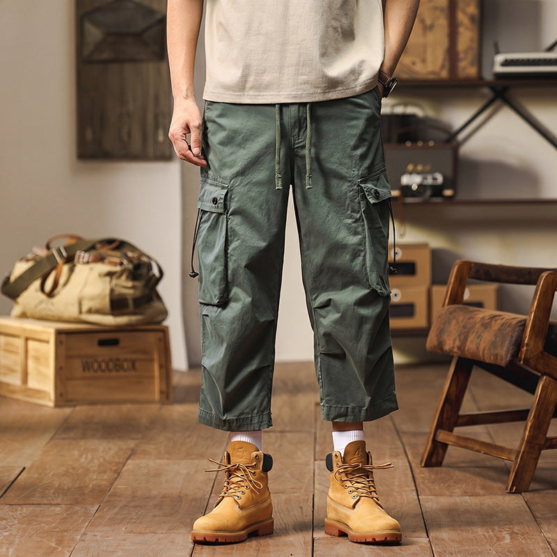 Herren 3/4-Trekking-Cargohose mit elastischem Bund, Tunnelzug und variabler Taschenorganisation Drune