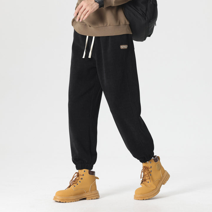 Herren komfortable Sweat-Jogginghose mit elastischem Kordelzug, vorgeformten Nähten und gerippten Bündchen Drune