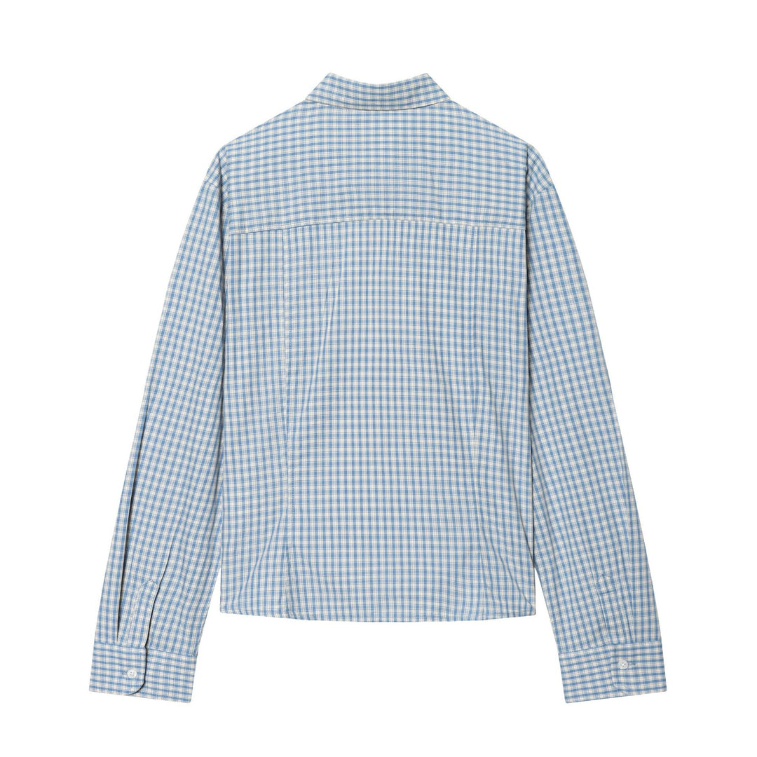 Herren nan kariertes Button-Down-Hemd mit Kentkragen und schmaler Silhouette Drune