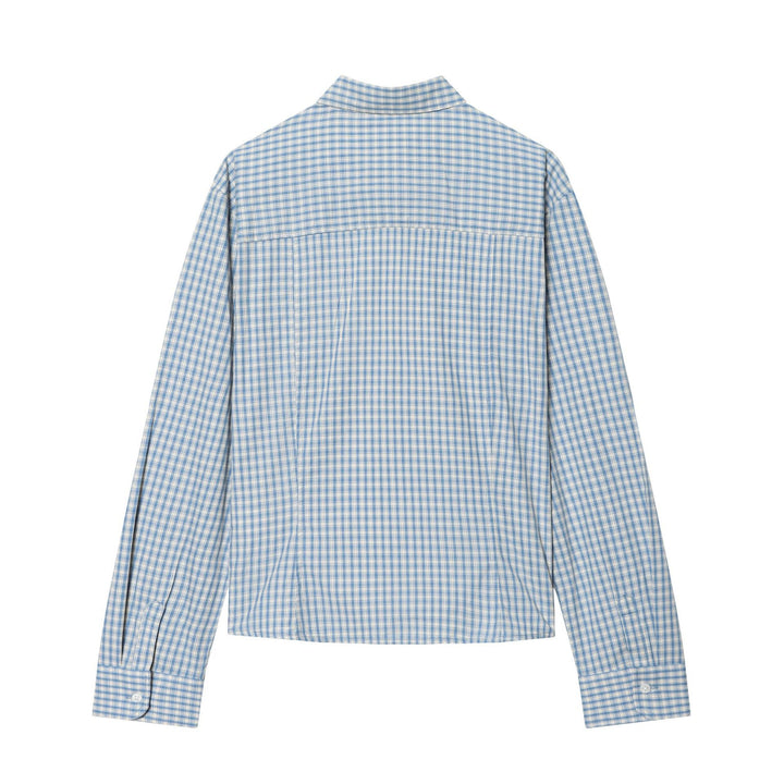 Herren nan kariertes Button-Down-Hemd mit Kentkragen und schmaler Silhouette Drune
