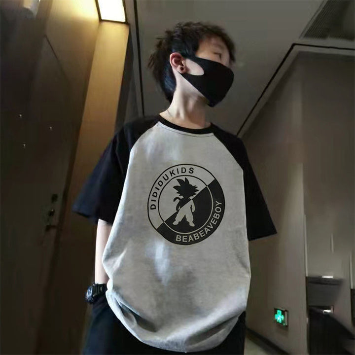 Jungen lässiges T-Shirt mit kreativem Druck Drune