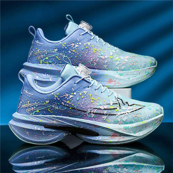 Unisex künstlerische Laufsneaker mit farbspritz-Design, sockenähnlichem Einstieg und gedämpfter Hohlkern-Zwischensohle Drune