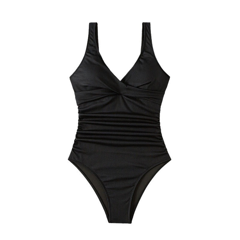 Damen Eleganter Einteiler Badeanzug mit raffiniertem Rüschendesign Drune