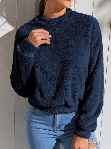 Damen kuscheliges Sweatshirt mit hohem Kragen Drune