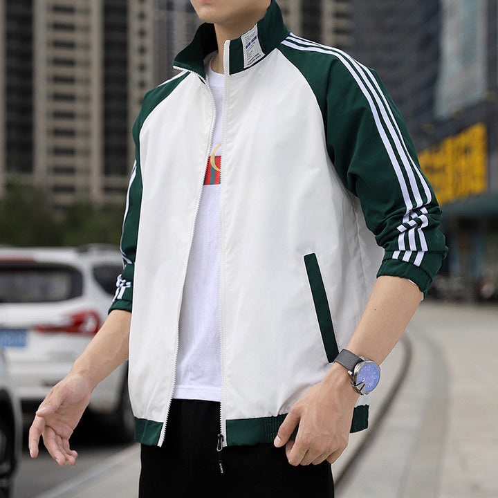 Herren Sportliche Windjacke mit hohen Kragen Drune