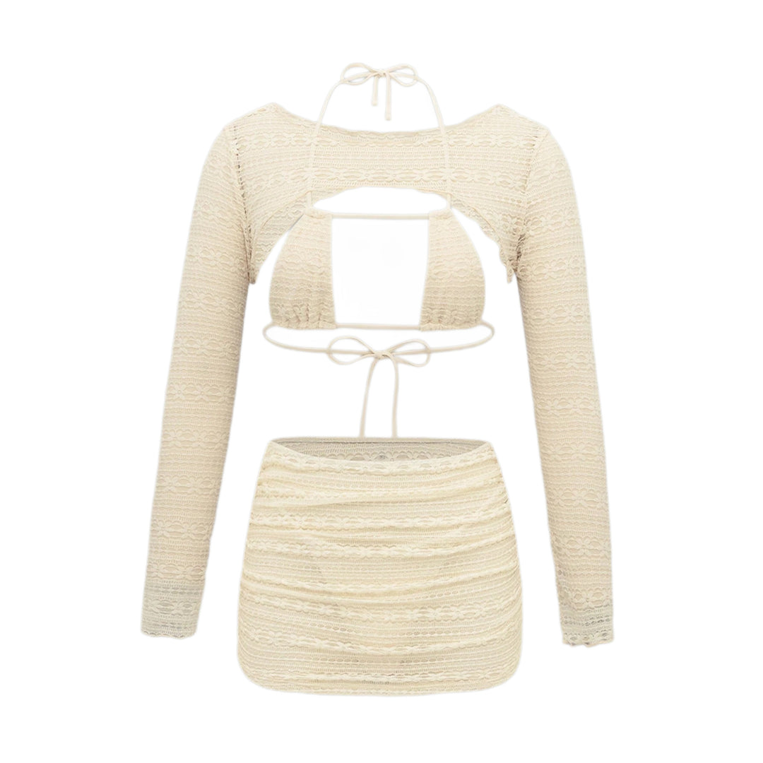 Damen Set aus Cropped Top und Mini-Rock Drune