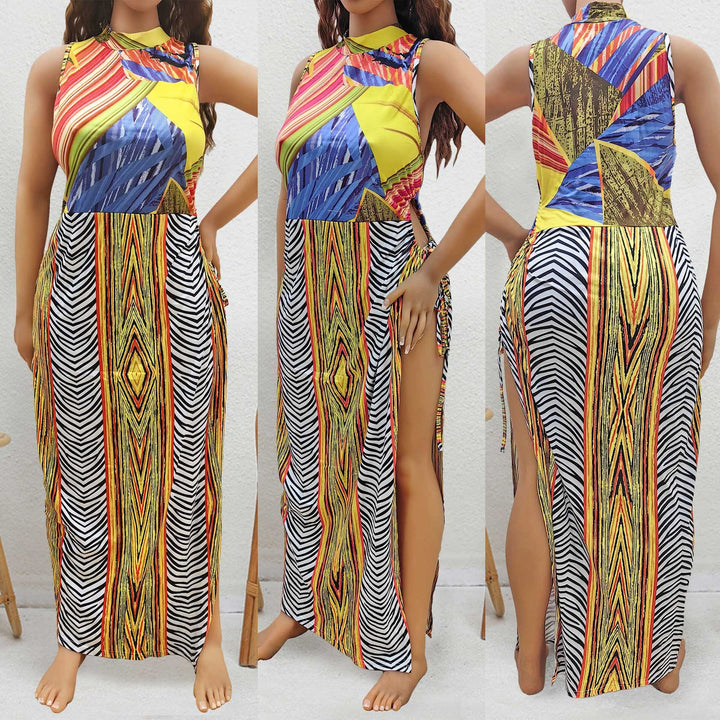 Damen Maxi-Kleid mit fröhlichem Muster Drune