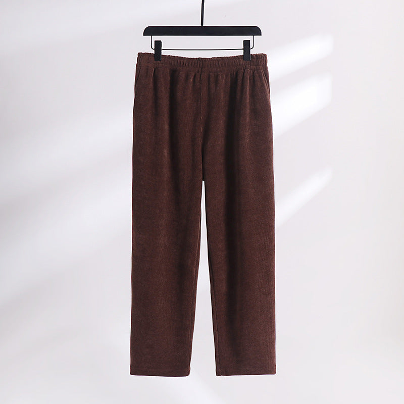 Damen Weite Cordhose mit elastischem Bund, Eingrifftaschen und geradem Bein Drune