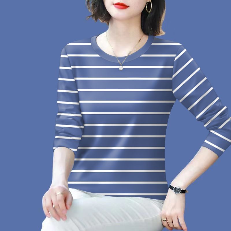 Damen lässiges gestreiftes Langarmshirt Drune