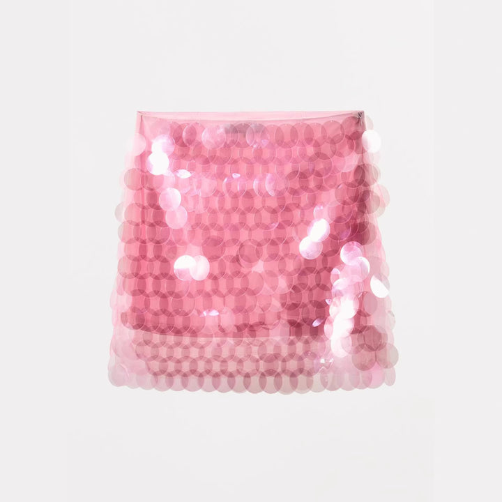 Damen Glitzernder Minirock mit schimmernden Pailletten und elastischem Bund Drune