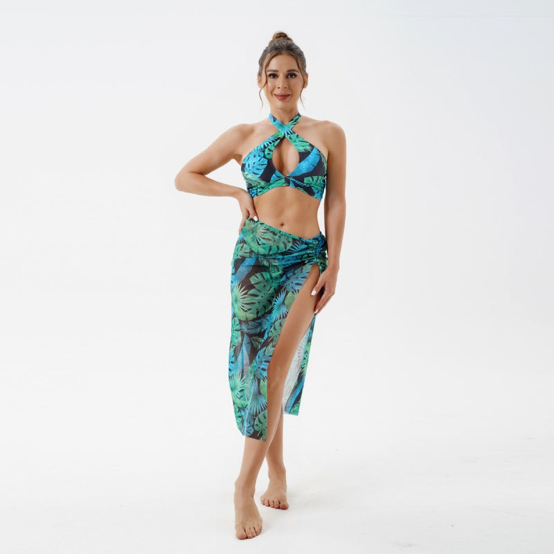 Damen Bikini-Set mit verspieltem Spitze-Design und transparenter Strandumhüllung Drune