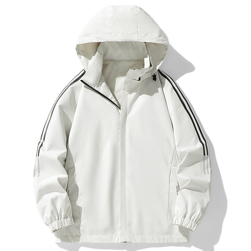 Herren Sportliche Regenjacke mit verstellbarer Kapuze Drune