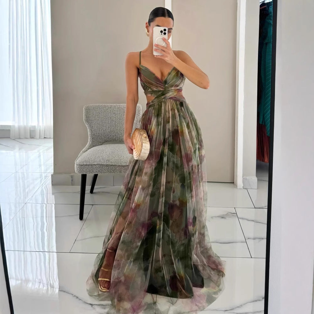 Maxikleid für Damen mit gedrehtem Frontdetail Drune