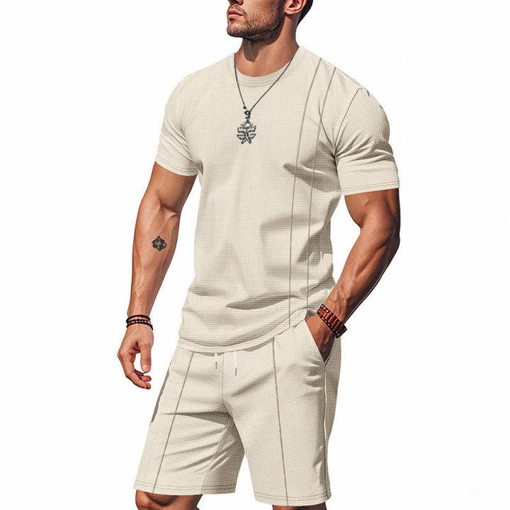 Herren Sportliches Kurzarm- und Shorts-Set aus atmungsaktivem Material Drune