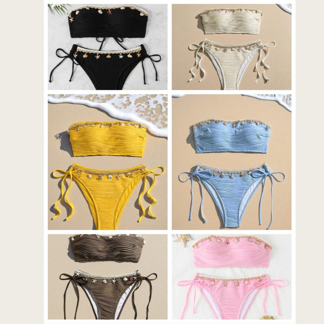 Damen Bandeau-Bikini mit raffinierten Muschel-Details Drune