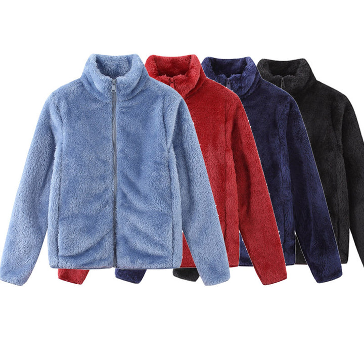 Damen gemütliche Fleecejacke mit hohem Kragen und praktischem Reißverschluss Drune