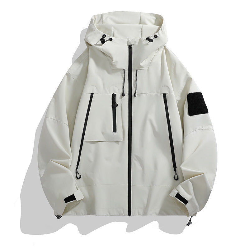 Herren technische Outdoor-Jacke mit verstellbarem Kapuzendesign und multifunktionalen Taschen Drune
