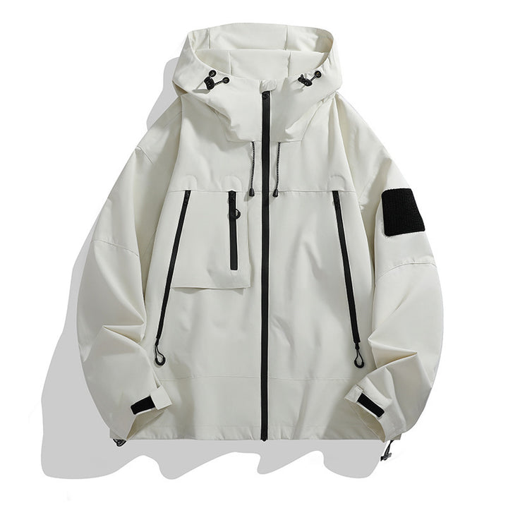 Herren technische Outdoor-Jacke mit verstellbarem Kapuzendesign und multifunktionalen Taschen Drune