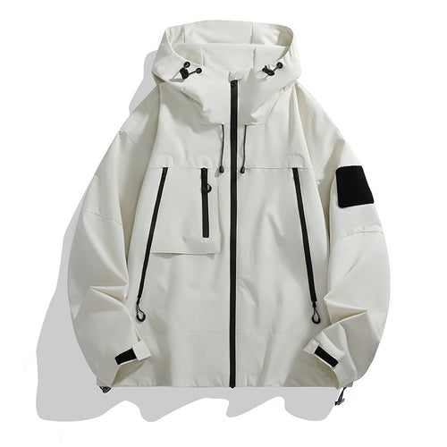 Herren technische Outdoor-Jacke mit verstellbarem Kapuzendesign und multifunktionalen Taschen Drune