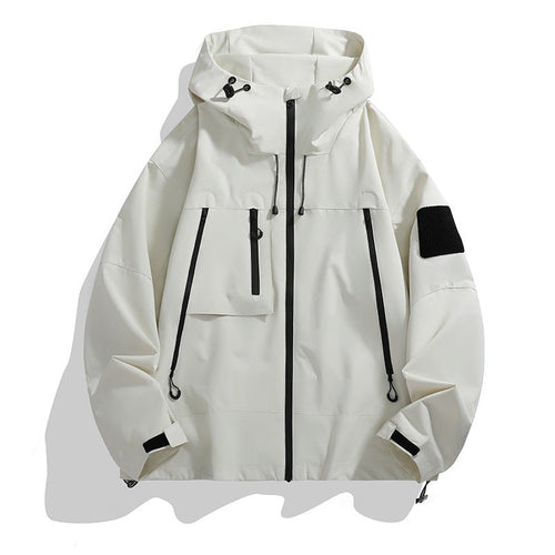 Herren technische Outdoor-Jacke mit verstellbarem Kapuzendesign und multifunktionalen Taschen Drune