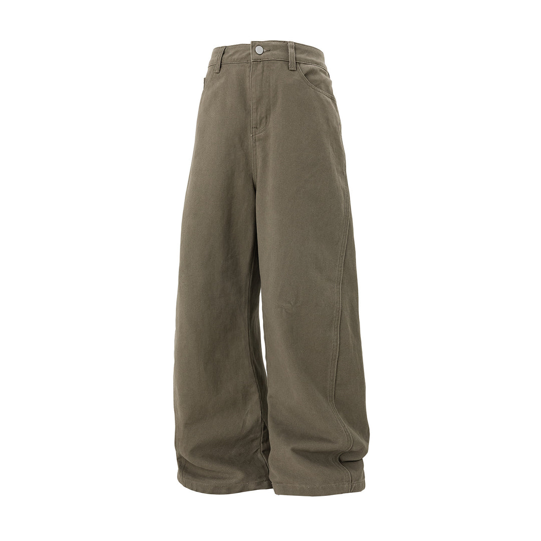 Damen Ultraweite Jeanspalazzo‑Hose mit hoher Taille und minimalistischen Nahtdetails Drune