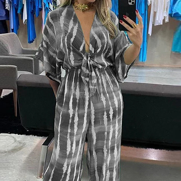 Damen Jumpsuit mit eleganten Kimono-Ärmeln und taillierbarem Bindegürtel Drune