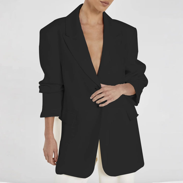 Damen Oversized Blazer mit Knopfdetails Drune