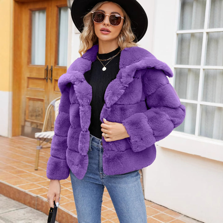 Damen Fleece-Puffjacke mit Kapuze Drune