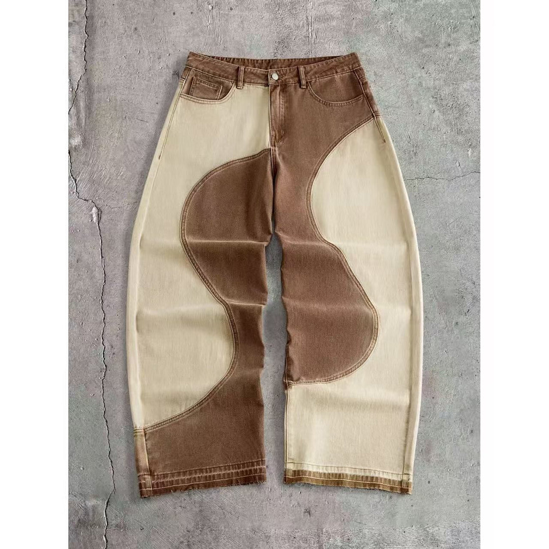 Herren Weit geschnittene Designer-Jeans Drune