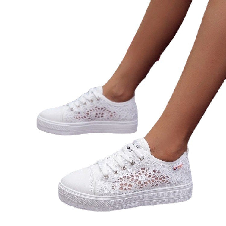 Damen modische Sneaker mit filigranem Spitzen-Obermaterial und komfortabler Sohle Drune