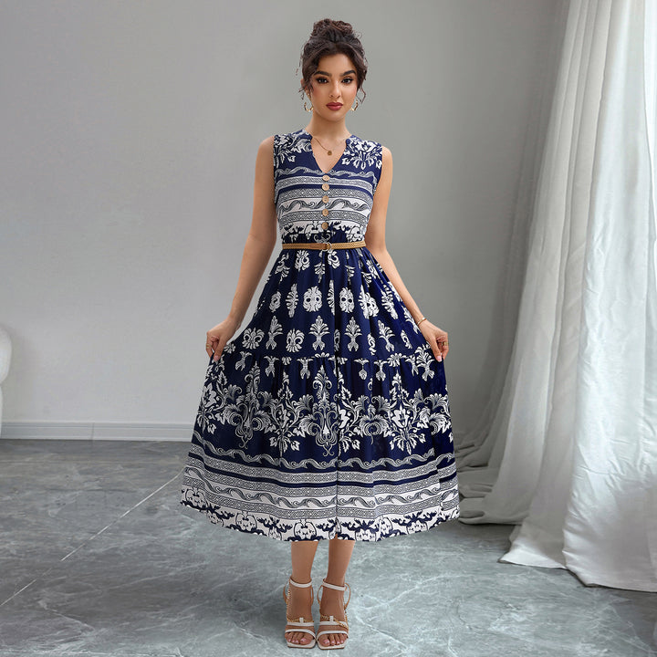 Damen Midikleid mit floralen Mustern Drune