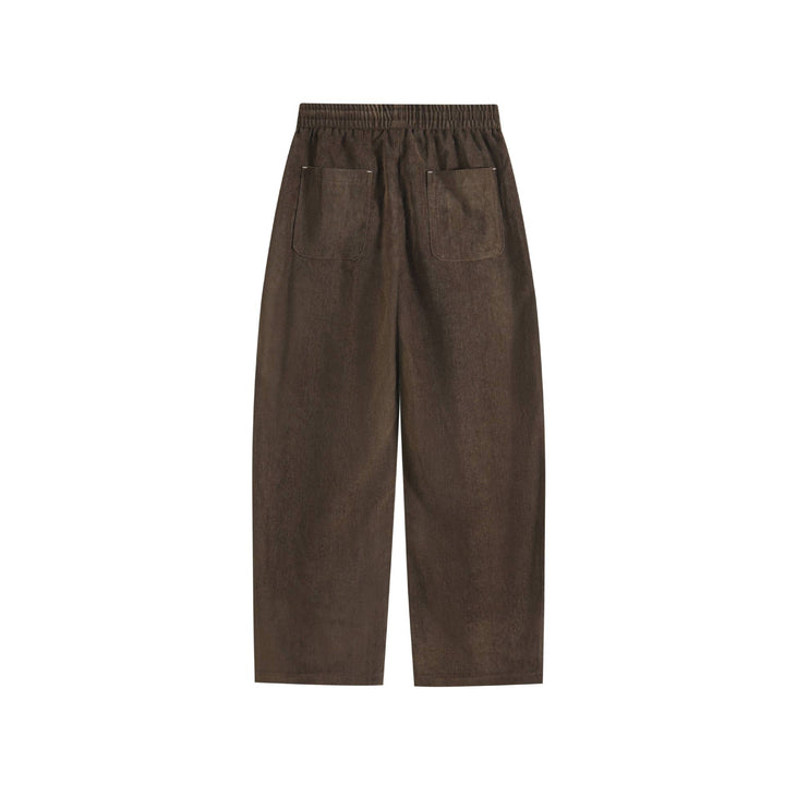 Damen Weite Palazzo-Hose mit elastischem Bund, Tunnelzug und Seitentaschen Drune