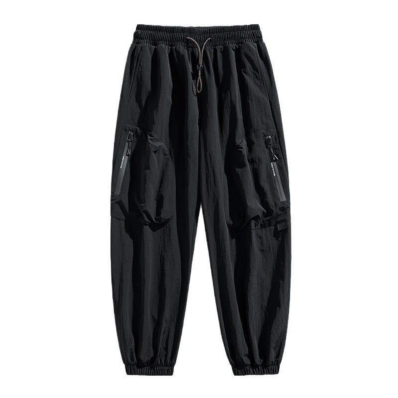 Herren Baggy-Tech-Cargo-Hose mit Ripstop‑Nylon, Knieabnähern & elastischem Bündchen Drune